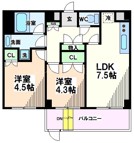 東京都国立市富士見台３丁目 間取り