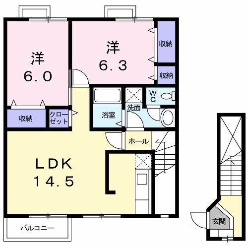 ハッピースクエアー　Ⅰ 間取り