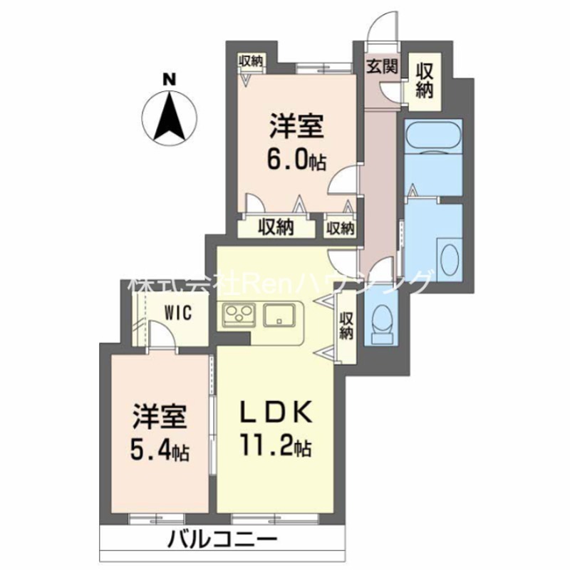 プロヌーブ北矢三　B棟 間取り