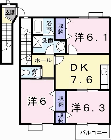 オーブリー鳴門　Ｂ 間取り