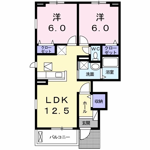 クラール南庄町　Ａ 間取り