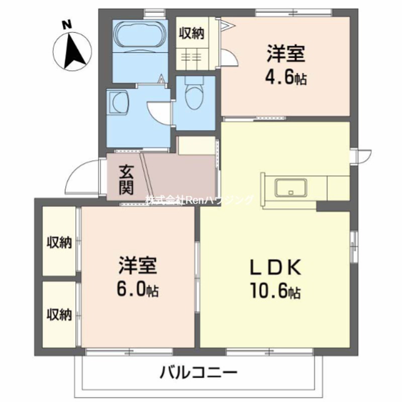 バリュージュ萌芽　D棟  間取り