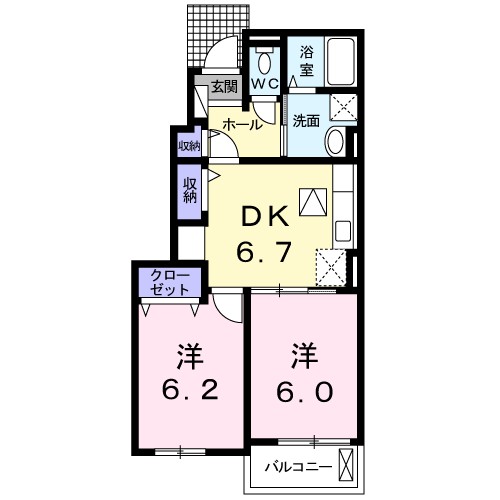 ルシール　鴨島Ａ 間取り