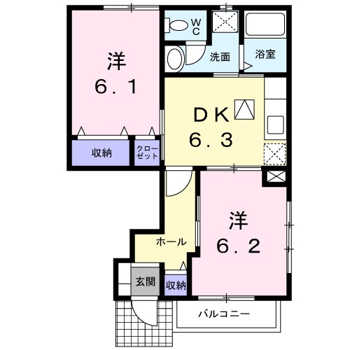 グランディ－ル　Ｈ 間取り