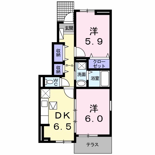 藍らんどこくふＡ 間取り