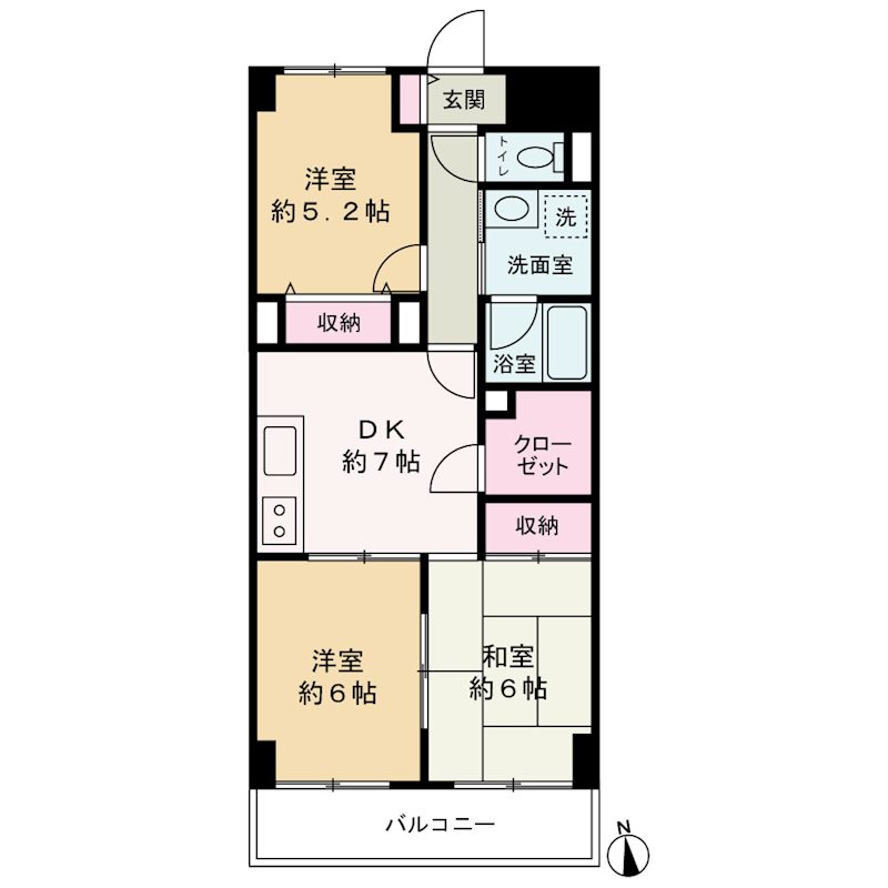 タカーラ・ハーヴェスト壱番館   間取り図