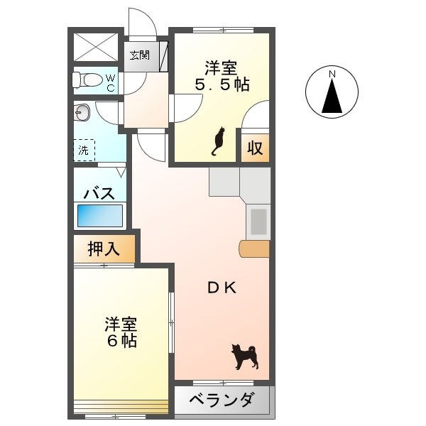 メゾン２１篠井原Ｂ棟  間取り