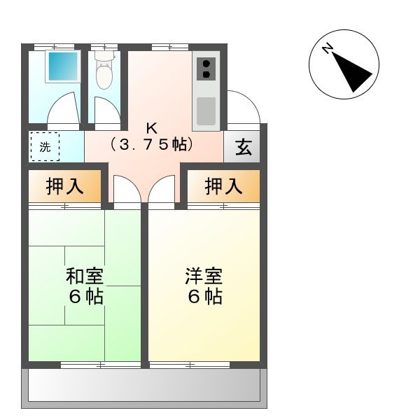 ハイツ鞍掛 間取り