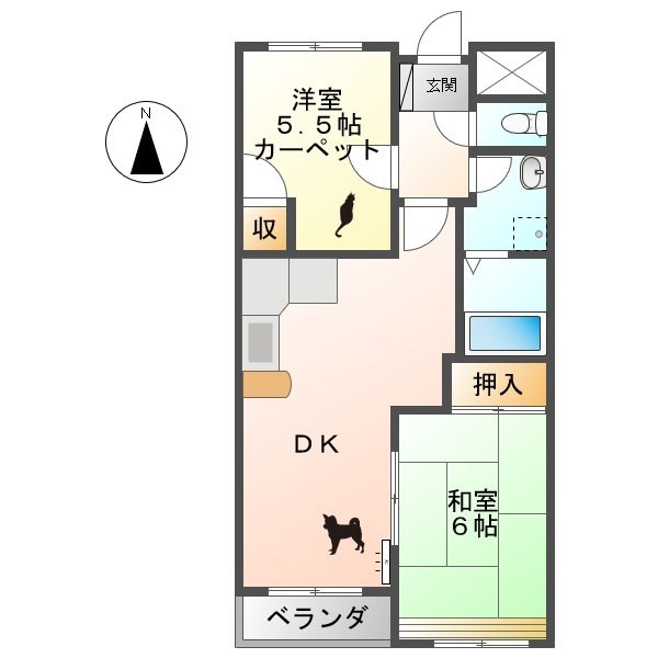 メゾン２１篠井原Ｂ棟  間取り