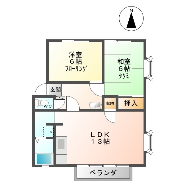 ハイツ駒草1 間取り