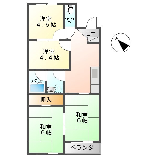 長瀬ロイヤルレジデンスＡ棟 間取り