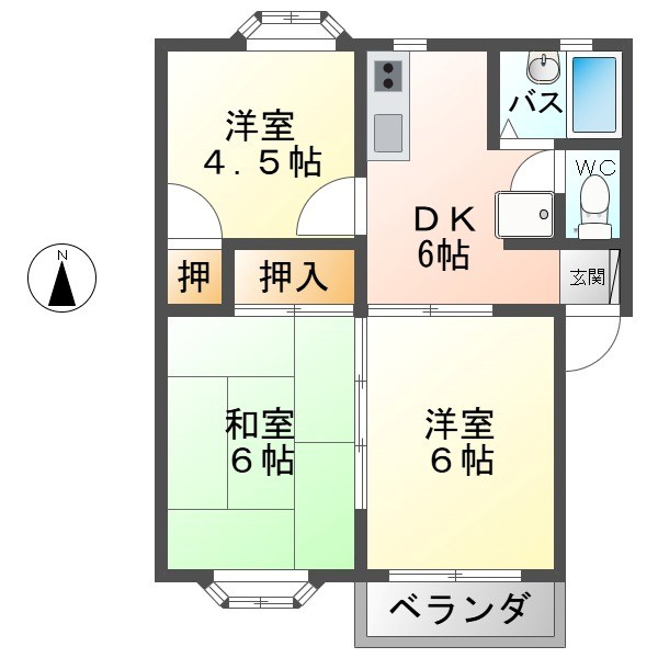 グリーンヒルミサワＢ棟 間取り