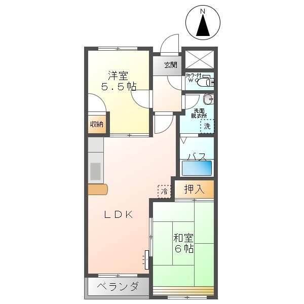 メゾン２１篠井原Ａ棟 間取り