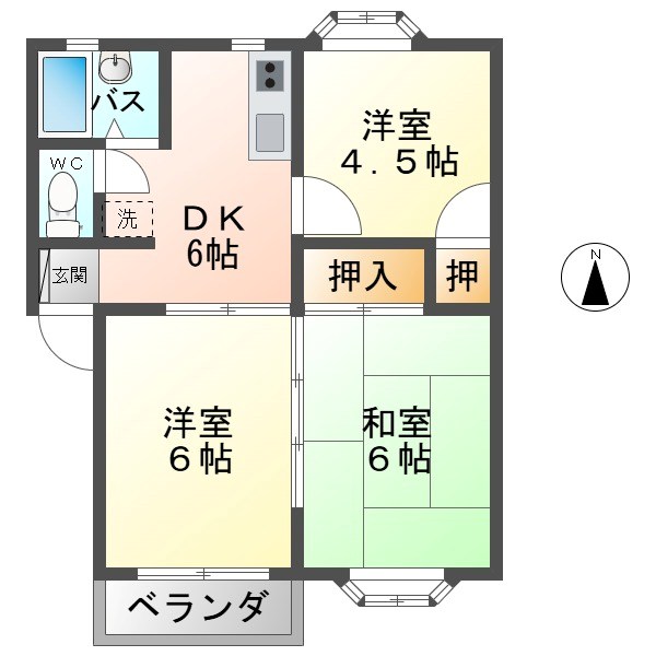 グリーンヒルミサワＢ棟 間取り