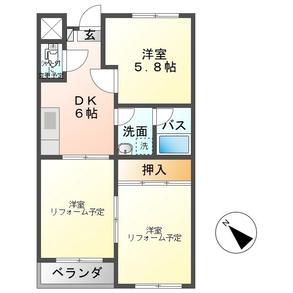 長瀬ロイヤルレジデンスＡ棟 間取り