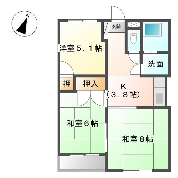 エクセルコーポ材木町 間取り