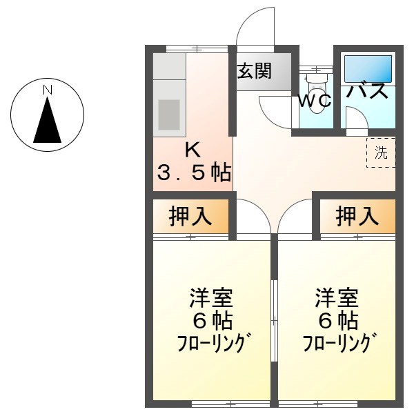 東信ハイツＢ 間取り