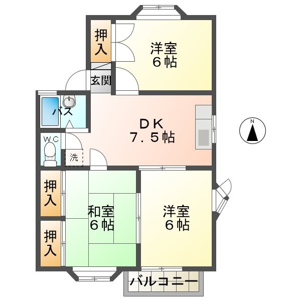 グリーンヒルミサワＡ棟 間取り