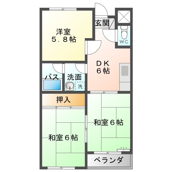 長瀬ロイヤルレジデンスＢ棟 間取り