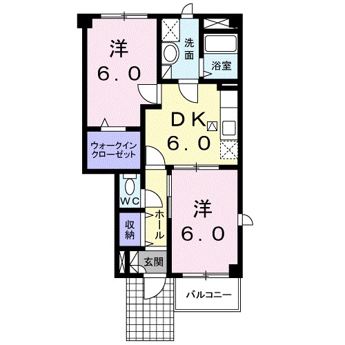 リバーウエスト　Ｄ 間取り