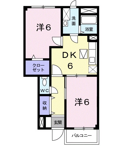 アンソレイエ　Ａ 間取り