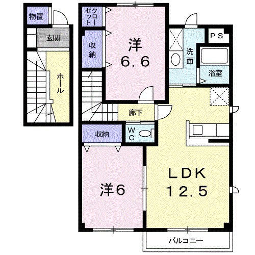 セレーノヒナザワ　Ｂ 間取り