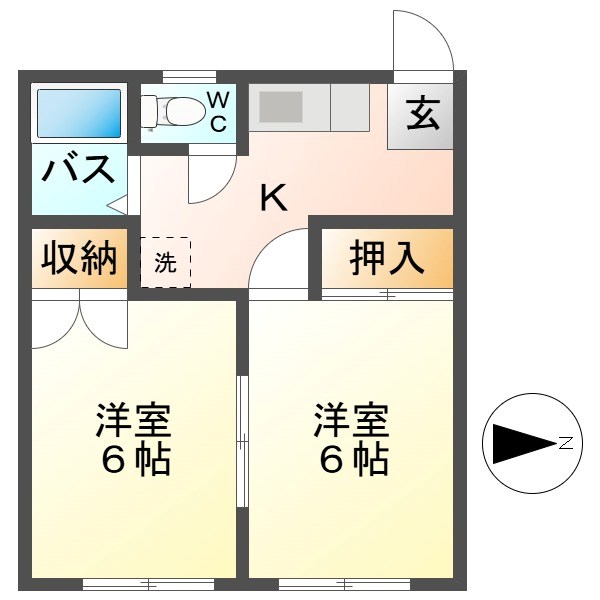 コーポ松の木B 間取り
