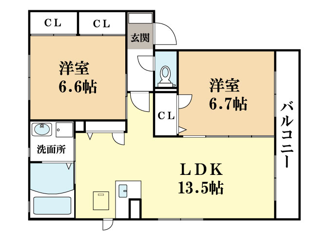 TK　Forest　Court　A棟 間取り