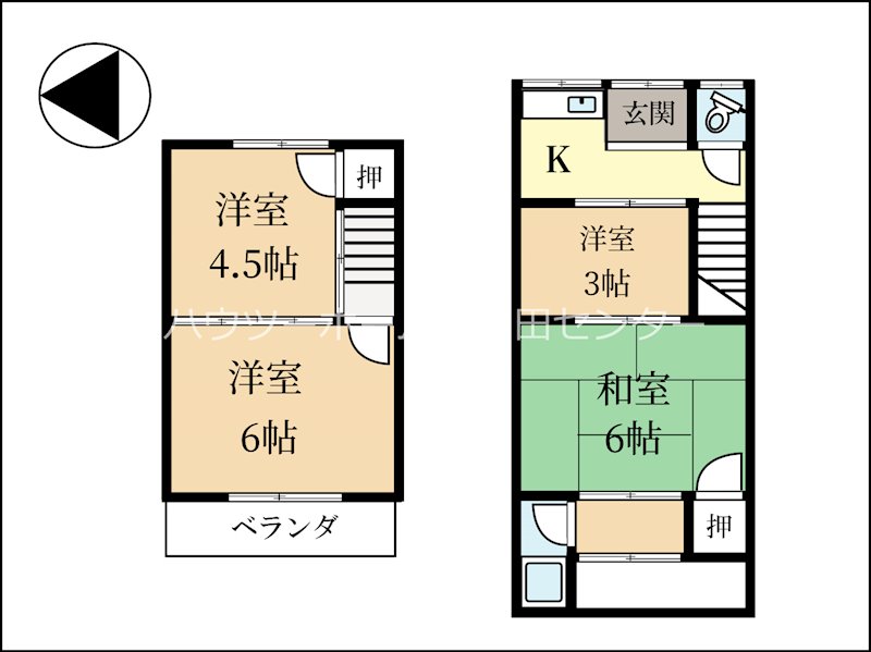 枇杷庄西ノ口貸家 間取り