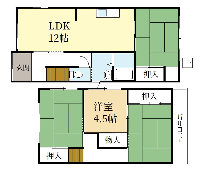東鍵田貸家（事業用） 間取り