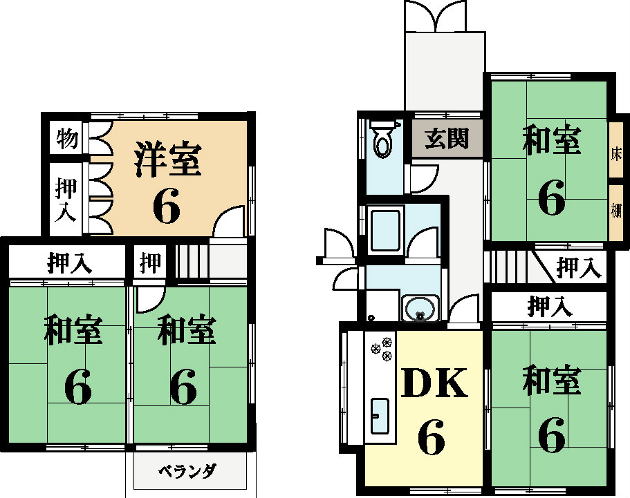 京都府城陽市寺田大畔 間取り