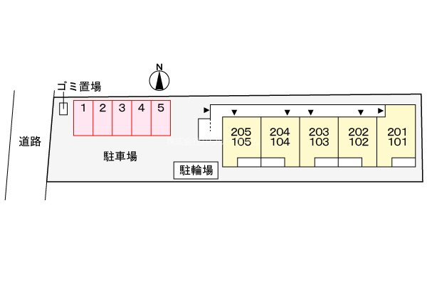ウィスタリアⅡ 駐車場