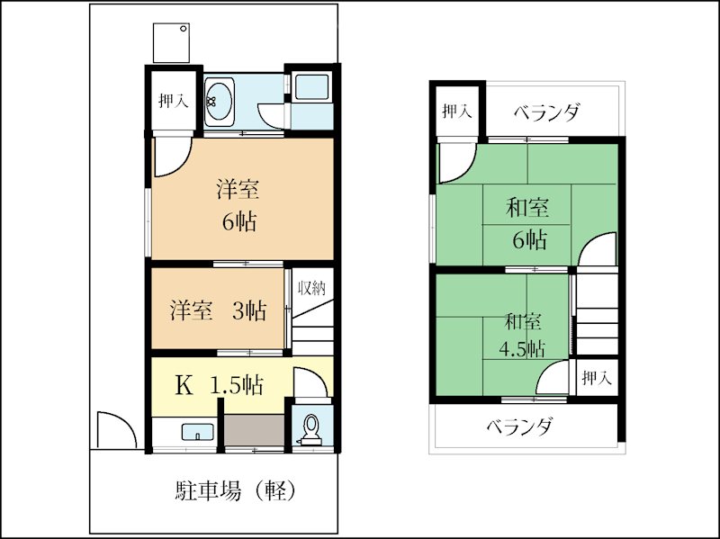 小倉町新田島貸家 間取り