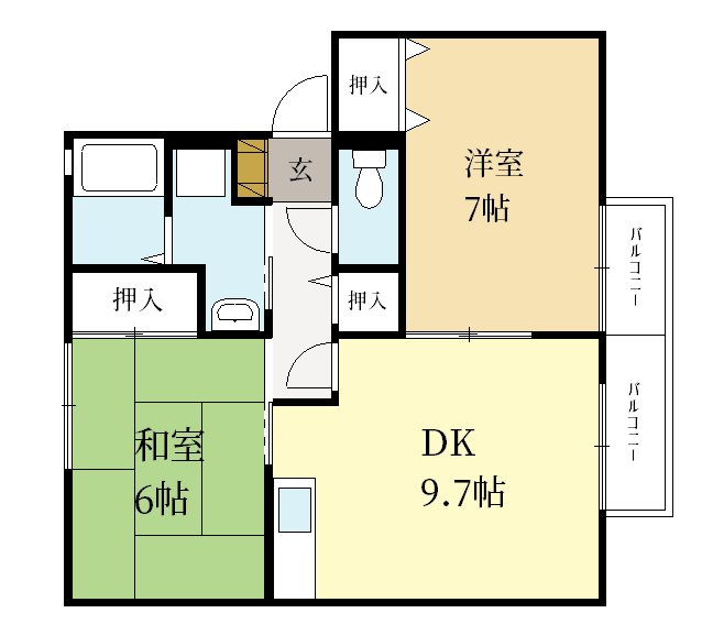 ファミール州見　B棟 間取り