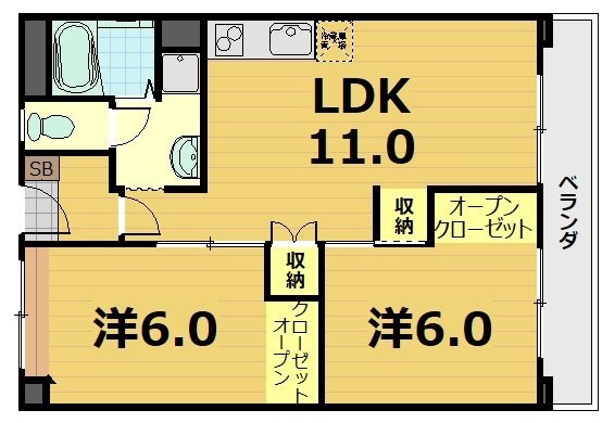ベルヴィタウン京都伏見(向島市営住宅9街区) 間取り