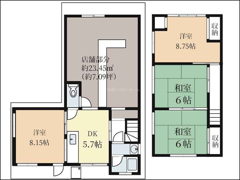 寺田東ノ口店舗住宅 間取り