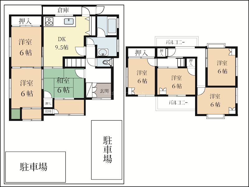 広野町尖山貸家 間取り