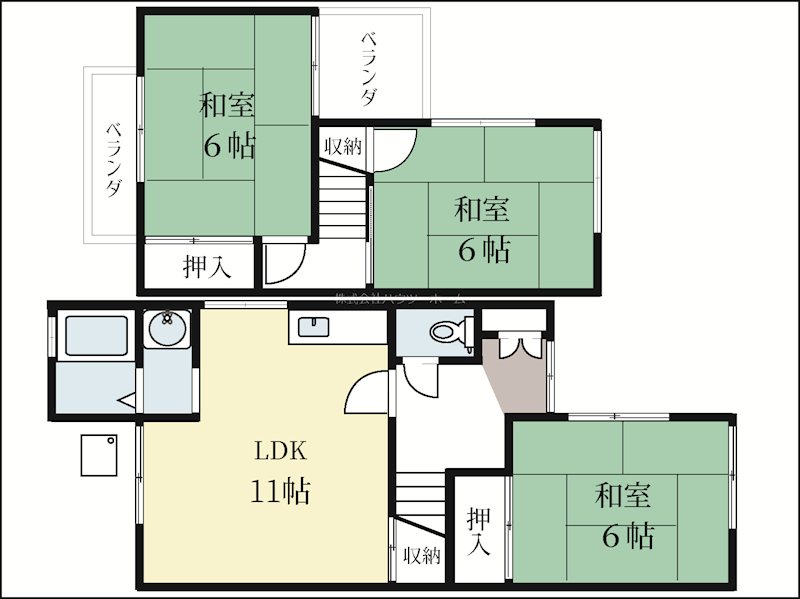 京都府城陽市平川浜道裏 間取り