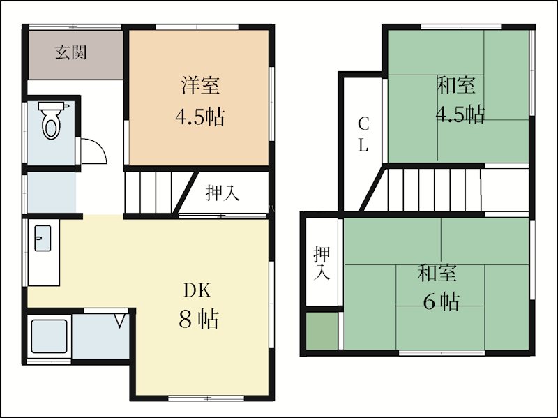 久世里ノ西貸家 間取り