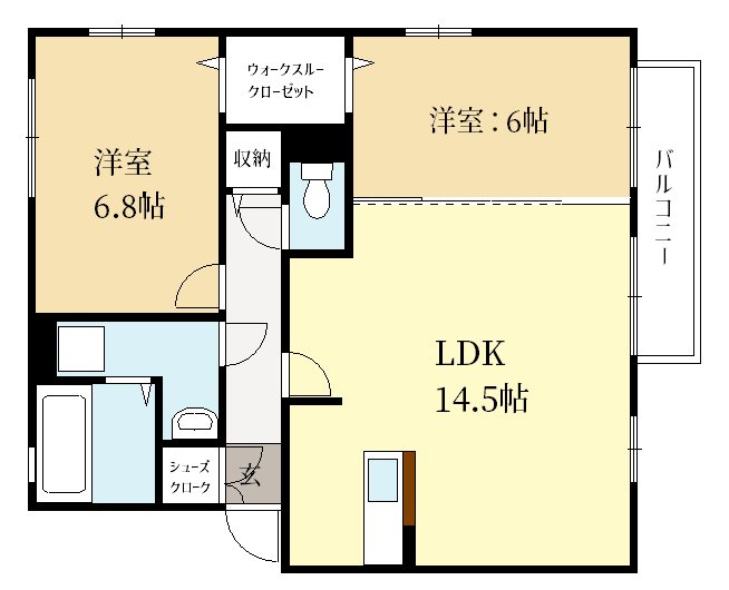 リビングタウン州見台　D棟 間取り
