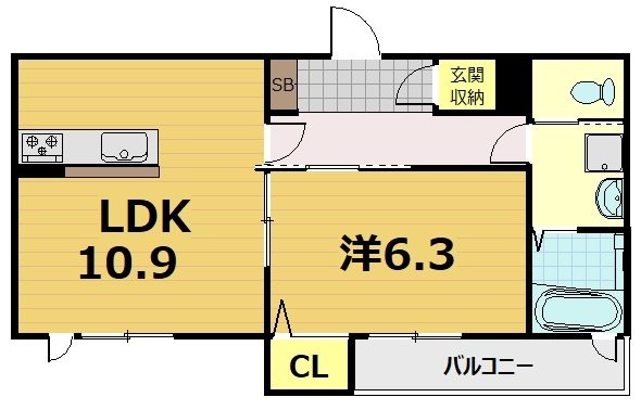 シャーメゾン京都稲荷 間取り
