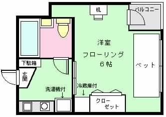 コスモカラホリＬＯＦＴ 202号室 間取り