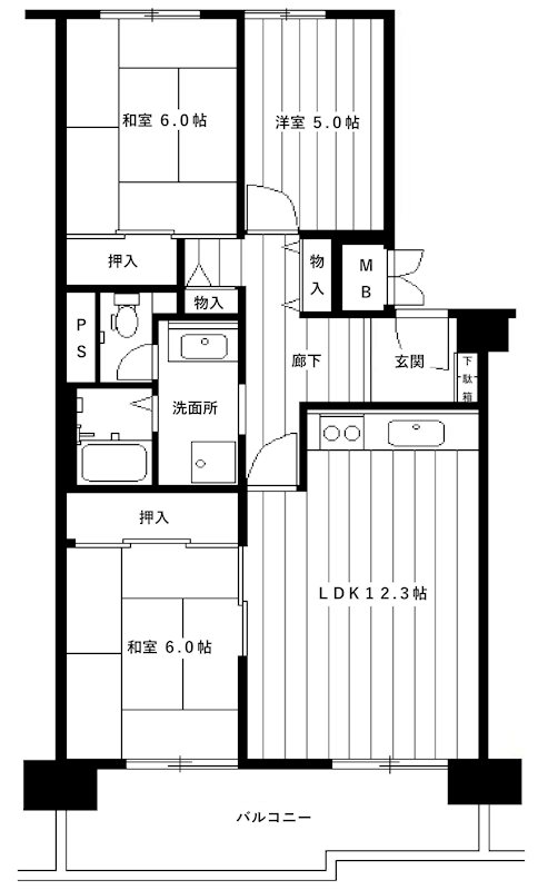 南港コープうしお２３号棟 間取り