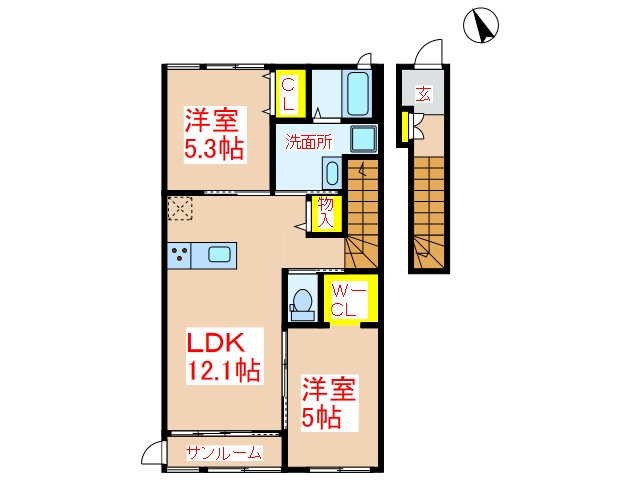 アンフルーヴ住吉 A棟 間取り