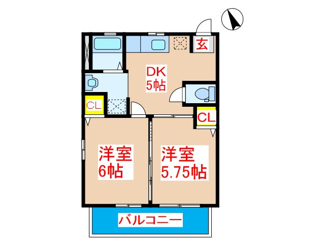 ガーデンプレイス広瀬B棟 間取り