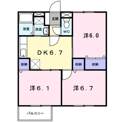 　チェリーブロッサム　Ａ棟 間取り