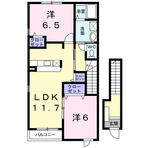 　カルム　Ｂ棟　 間取り