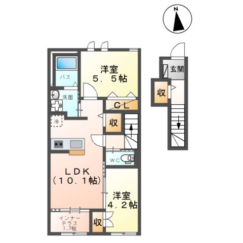 ROUTE 4 TERRACE(ルートフォーテラス) 間取り