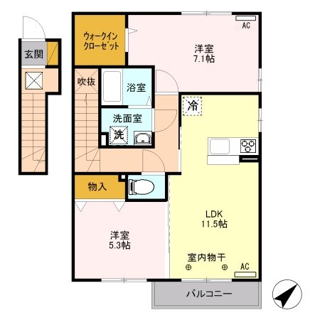 　アマルフィ東三島　Ａ 間取り