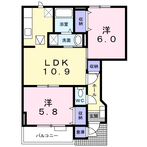 プリムヴェール　Ａ 間取り